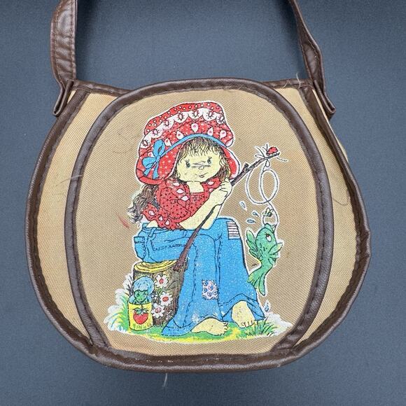 Vintage 1980s Strawberry Shortcake Shoulder Bag Cosmetic Bag Wallet Rare HTF - Picture 1 of 9